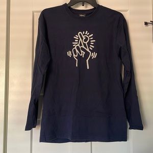 Keith Haring “Fingers Crossed” Long-Sleeved Tee